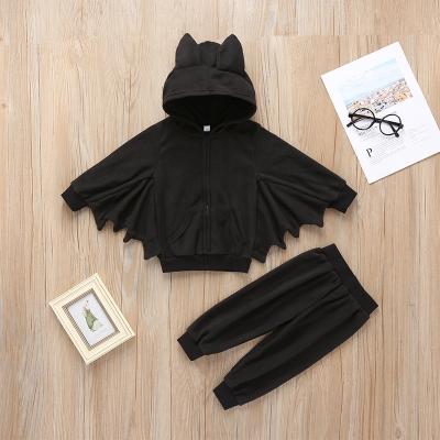 China Free Shipping Chinese Supplier Bat Costume Children's Long Sleeve Black Kids Casual Autumn Halloween Cotton Pants Two Piece Hot Sale for sale