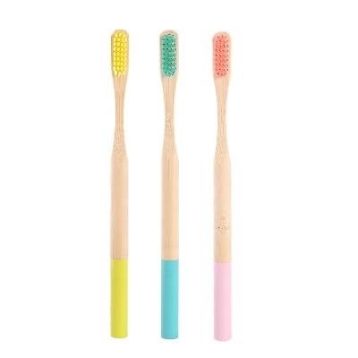 China Eco-friendly logo customized toothbrush two colors bamboo handle aceco branded toothbrush bamboo with customized logo for sale