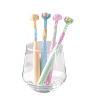 China Original New Design Reusable Toothbrush Protect Kids Teeth Toothbrush Children 3 Sided Toothbrush for sale