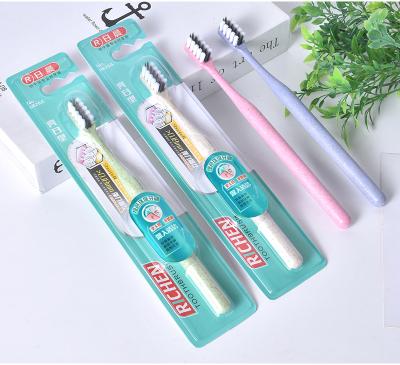 China 2023 10000 Bristle Reusable Fiber Toothbrush Wheatstraw Eco Friendly Micro Toothbrushes For Private Label for sale