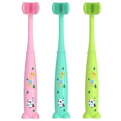 China Hot Selling Disposable Cute Anti-caries Soft Toothbrush 360 Degree U-shaped Three Side Toothbrush for sale