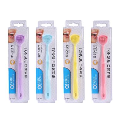 China Custom Colored Area Plastic Tongue Clean Effectively Care Brush Good Quality Interdental Dental Oral Tongue Cleaner for sale