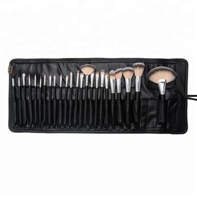 China Angular Blush 24pcs OEM Make Your Own Brand Professional Makeup Brush Set With Soft Pouch for sale