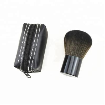 China Long Lasting Vegan Hair Powder Blush Makeup Tool Kabuki Makeup Set Brush With Black PU Leather Pouch for sale