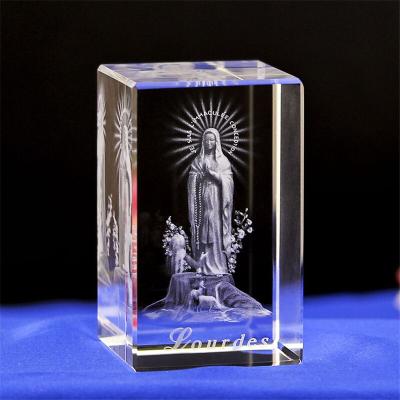 China High Quality Arabic JY Souvenir 3d Laser Church Gift Customized Crystal Cubes for sale