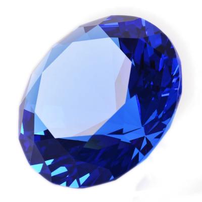 China Wholesale Wedding Centerpieces Crystal Blue Diamond Paperweight Colorful Christmas Decorations From Europe JY for sale