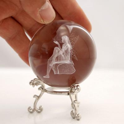 China Wholesale China JY Best Design Fairy Butterfly 3d Pattern Customized Size Laser Crystal Ball for sale