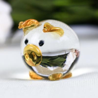 China Europe JY Hot Sales Crystal Animals For Gifts Customized Cute Pig Crystal Craft for sale