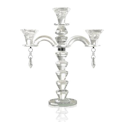 China JY Weddings Factory Price Wedding Table Decoration 3am Candlestick Crystal Table Candelabra for sale