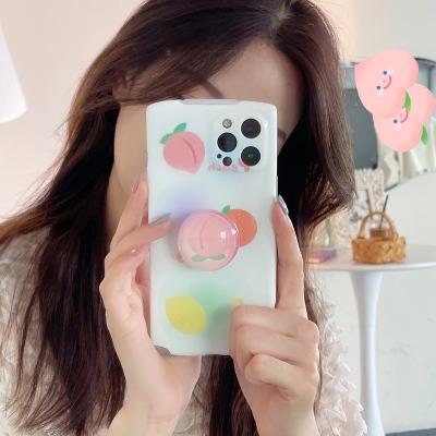 China Central Institute of Statistics of Anti-drop the same summer fruit pattern with cell phone holder anti-drop mobile phone case for iPhone12 for sale