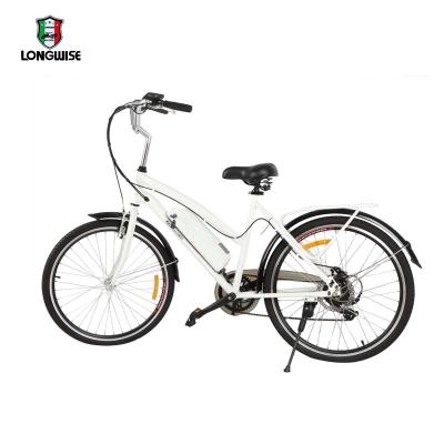 China Modern design beauty steel step by 26inch electric bicycle speed 250W e bike single duty woman for sale