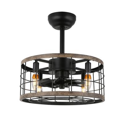 China Factory Wholesale Imitation Artisan Wood Lighting Plus Black Matte Texture Skill Fan Lamp for sale