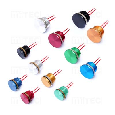 China Color Aluminum Premium Metal miTEC Anodized Piezo Push Button Switch 19mm 22mm 25mm TOP OFF SPST With Waterproof LED IP68 Flat Contact for sale