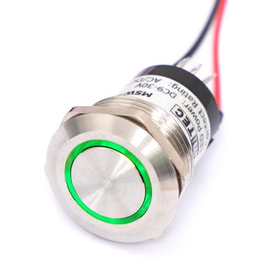 China Premium Stainless Steel miTEC LED Metal Push Button Switch 19mm 25mm TOP OFF SPDT DPDT With Flat Convex IP66 Button for sale