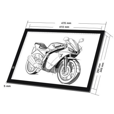 China Home/office /school A3 A4 A5 led drawing 5v usb light power brightness dimmable artist pad discovery table for sketches for sale