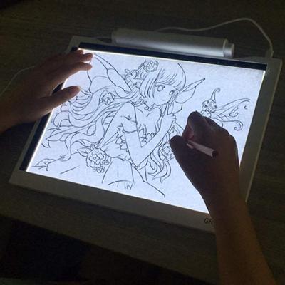 China Indoor JSK 3 Levels Shine Led Light Pad A4 Size Battery Cable Light Tracing Board For Diamond Painting for sale