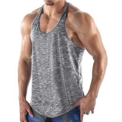 China 2021 Summer Men's Y Back Gym Tank Top Workout Muscle Tee Bodybuilding Fitness Training Quick Dry Cloth Material Quick Dry Men's Long for sale