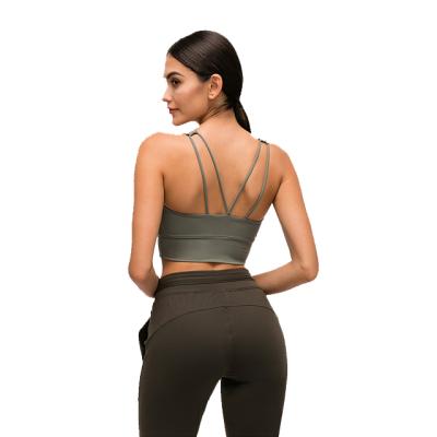 China 2021 Hot Sale Breathable Back Top Shockproof Cross Lift Up Workout Sports Bra For Women Gym Yoga Fitness Bra Yoga Bra for sale