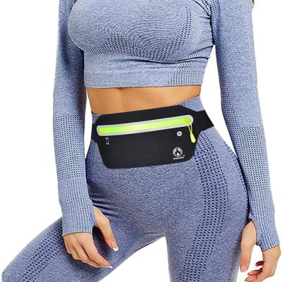 China 2021 Custom Water Proof Waist Pack LOG0 Running Sport Fanny Pack Black Waist Bag For Sport With Zipper Runner Pouch Belt Fitness Workout Bag for sale