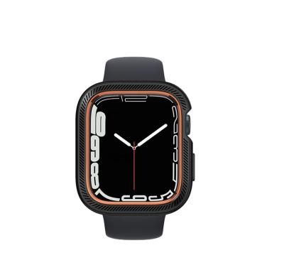 China DEVILCASE Anti-Scratch for Watch 7 (45mm) - Black Apple Bumper with Black-Orange Turbo Aluminum Ring for sale