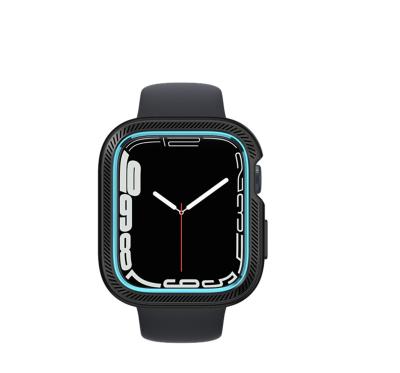 China DEVILCASE Anti-Scratch for Watch 7 (45mm) - Black Apple Bumper with Black-Blue Turbo Aluminum Ring for sale