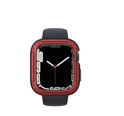 China DEVILCASE Anti-scratch for Watch 7 (45mm) - Apple Black Bumper with Red Aluminum Mech Ring for sale