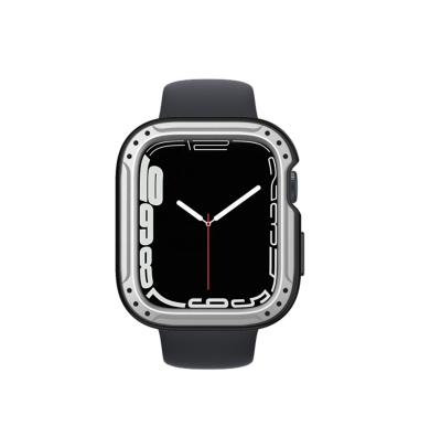 China DEVILCASE Anti-scratch for Watch 7 (45mm) - Apple Black Bumper with Silver Aluminum Mech Ring for sale