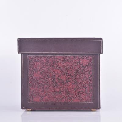 China Viable factory hot sale leather storage box with lid for sale