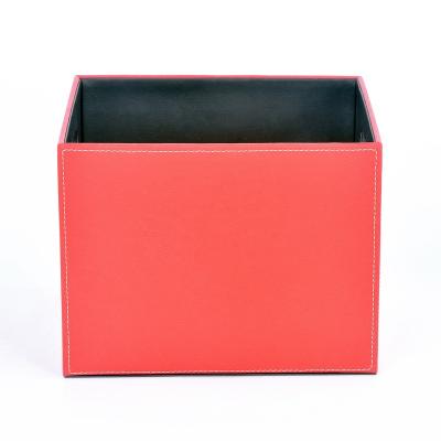 China Home Storage Boxes With Storage Organizer Folding Case Boxes Toy Luxury Gold PU Leather Foldable Foldable Desktop Bin Viable for sale