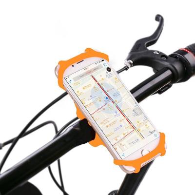 China Outdoor Bicycle Flexible Shockproof Silicone Holder Mobile Phone Mountain Motorcycle Riding Mobile Phone Navigation Bracket for sale