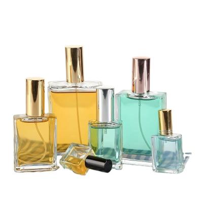 China Fancy Empty Vial 30ml 50ml Perfume Square Rectangle Glass Spray Bottles Eco-friendly Recyclable for sale