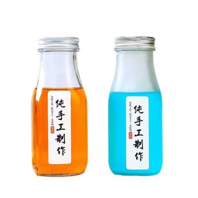 China Recyclable Empty Clear Glass Bottle Eco-friendly 200ML 250ML 500ML1000ML Milk Bottle Drinking Glass Bottle Beverage Glass Bottle for sale