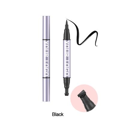 China Waterproof double - headed wing seal black eyeliner pen does not easily smudge private label eyeliner for sale