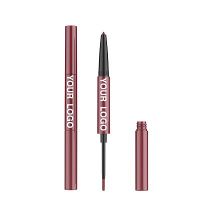 China OEM/ODM Private Label Wholesale Waterproof Lip Liner Retro Two Head Matte Gloss Does Not Whiten Two-in-One Lip Liner for sale