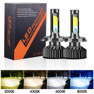 China COB F2 car headlight h4 36w 12000lm led lamp 9006 universal 9005 h7 h8 h3 6500k auto styling headlight fog lamps for sale