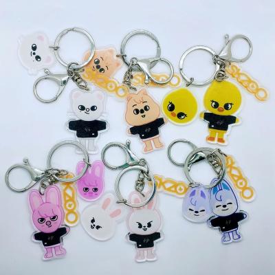 China Custom Acrylic Charm Promotion Gift Keychain Keychains Acrylic Double Sided Key Chain Bag Accessories Pendant for sale