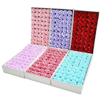 China Rose Flower Head Three-Layer Soap Flower Bouquet Rose Soap Flowers Colorful Soap Valentine's Day Decoration Indoor Outdoor Indoor Gift Box for sale