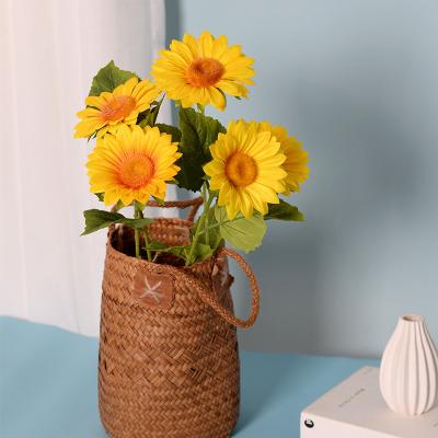 China Single Bush Artificial Flower Sunflower Decor Decoration Sunflower High Quality Home Indoor Outdoor Artificial Flowers Real Touch for sale