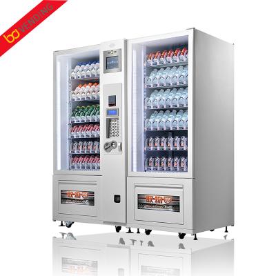 China Subway station touch screen vending machine maker/touch screen combined vending machine refrigeration for snack and drink for sale