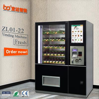 China Metro station pizza vending machine with factory configured ticket acceptor and coin mechanism for sale