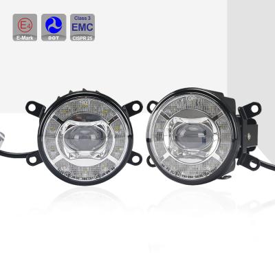 China Fog beam: 7W; DRL: 5W CISPR 25 Class 3 IP6K9K Waterproof Fog Beam Drl Round Fog Lamp 3.55