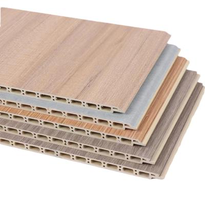 China New PVC Grain Wood Roof Plastic Bamboo Fiber Ceiling Panels Art Waterproof PVC Material For Home Decoration for sale