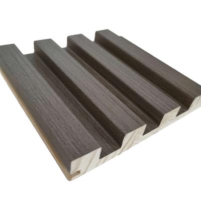 China Widely Uesd Modern Interior Background PVC Fluted Wall Panels Wooden Panel Solid Wood Grating Grille for sale