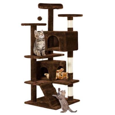 China ZMaker Sustainable Cat Tree House Furniture Multi-Level Kittens Lined Post Tower Treehouse for sale