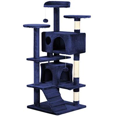 China ZMaker Sustainable Cat Scratching Post Tree Cat Climbing Rack with Perch and Plush Toys Cat Tower Furniture for sale