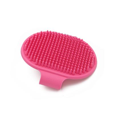 China ZMAKER Viable Rubber Dog Grooming Brush Pet Wash Comb Tool with Adjustable Ring Handle for sale