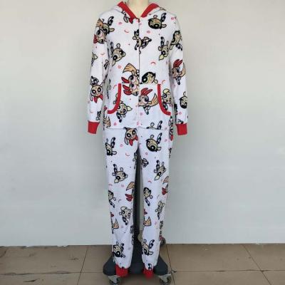 China Powerpuff Girls QUICK DRY Cartoon Character Printed Sleepwear Anime Cartoon Pajamas Overalls Hoodie Long for sale