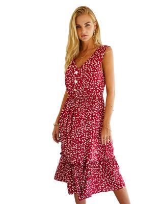 China 2020 Wholesale Anti-Wrinkle 2020 Floral Slim Grills Ladies Sexy v neck china summer 2012 summer dresses women plus size for sale