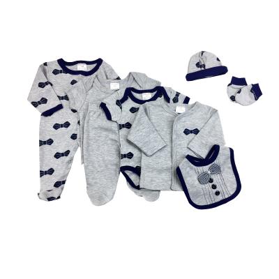 China 2021 Breathable Cotton Newborn Infant Bedding Sets Unisex 8 Pieces Boys Girls Baby Clothes Body Suit Sets for sale