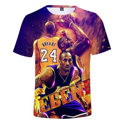 China High Street Cotton Breathable Formal Hip Hop Kobe Bryant Round Neck Fashion Digital Printing Plus Size Boys Mens T-shirts for sale